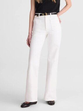 Madewell Emmy Super Stretch Denim Wide Leg Jeans White Size 28 NWT